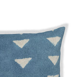 Indigo Triangles 20" Cotton Square Throw Pillow Cover - With Insert