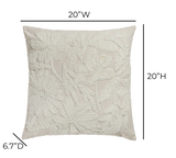 Tabitha 20" Square Embroidered Throw Pillow - With Insert