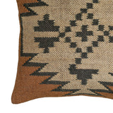 Terra 20"  Square Wool and Jute Kilim Throw Pillow - Mesa / With Insert