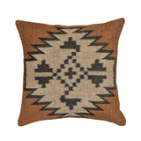 Terra 20"  Square Wool and Jute Kilim Throw Pillow - Mesa / With Insert