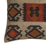 Terra 20"  Square Wool and Jute Kilim Throw Pillow - Clay / With Insert