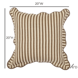 Striped 20" Linen Throw Pillow - Earthy Brown / With Insert