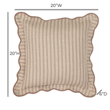 Striped 20" Linen Throw Pillow - Rose Taupe / With Insert
