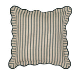 Striped 20" Linen Throw Pillow - Green / Pillow Cover Only