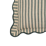 Striped 20" Linen Throw Pillow - Green / Pillow Cover Only
