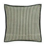 Kora 20" Cotton Jute Contract-Grade Throw Pillow - Green Stripes / Pillow Cover Only