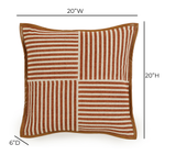 Kora 20" Cotton Jute Contract-Grade Throw Pillow - Terracotta / Pillow Cover Only