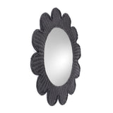 Coralie 33.4" Rattan Round Wall Mirror - Black