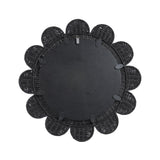 Coralie 33.4" Rattan Round Wall Mirror - Black