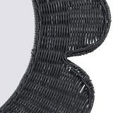 Coralie 33.4" Rattan Round Wall Mirror - Black