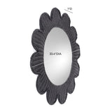 Coralie 33.4" Rattan Round Wall Mirror - Black