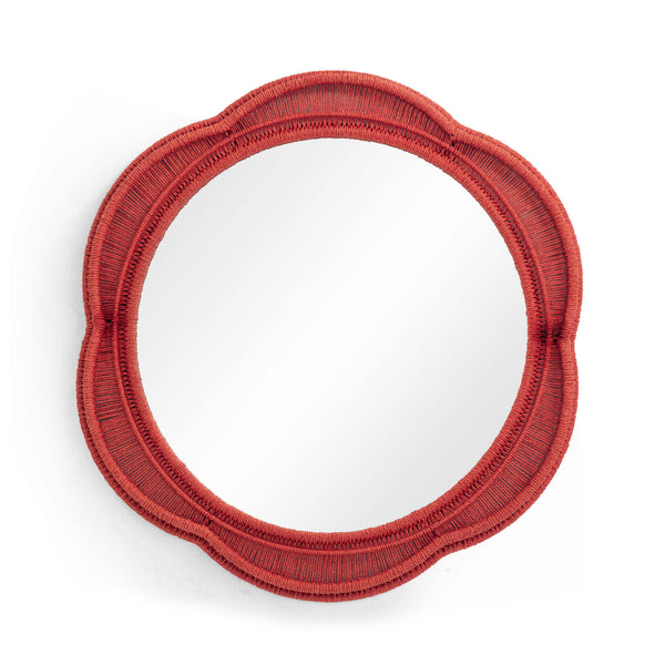 Zeva 26.6" Round Wall Mirror - Red