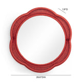 Zeva 26.6" Round Wall Mirror - Red