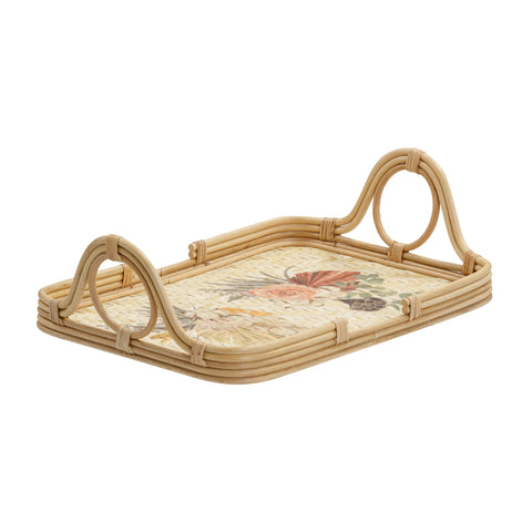 Corey Floral Bamboo Tray