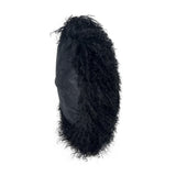 New Zealand 16" Sheepskin Round Throw Pillow - Black
