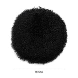 New Zealand 16" Sheepskin Round Throw Pillow - Black