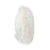 New Zealand 16" Sheepskin Round Throw Pillow - White