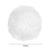 New Zealand 16" Sheepskin Round Throw Pillow - White
