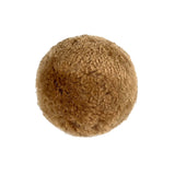 New Zealand Brown Genuine Sheepskin Ball Throw Pillow (8"-12") - Large