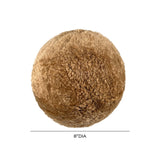 New Zealand Brown Genuine Sheepskin Ball Throw Pillow (8"-12") - Small