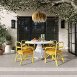 Ginny Rattan Dining Chair - Yellow