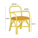 Ginny Rattan Dining Chair - Yellow