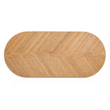 Caren 95" Natural Rattan and Glass Oval Dining Table