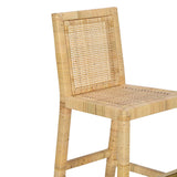 Amara Rattan &amp; Cream Contract-Grade Linen Stool - Bar Height