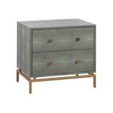 Pesce 25" Faux Shagreen 2-Drawer Nightstand - Grey