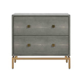Pesce 25" Faux Shagreen 2-Drawer Nightstand - Grey