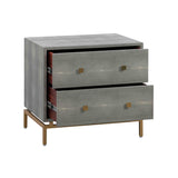 Pesce 25" Faux Shagreen 2-Drawer Nightstand - Grey