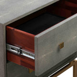 Pesce 25" Faux Shagreen 2-Drawer Nightstand - Grey