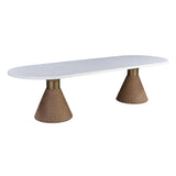 Rishi 120" Rope Oval Dining Table - White