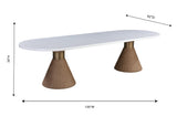 Rishi 120" Rope Oval Dining Table - White