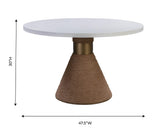 Rishi 48" Rope Round Dining Table - White