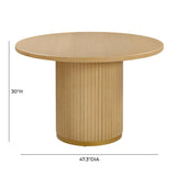 Chelsea 47" Oak Wood Round Dining Table - Natural