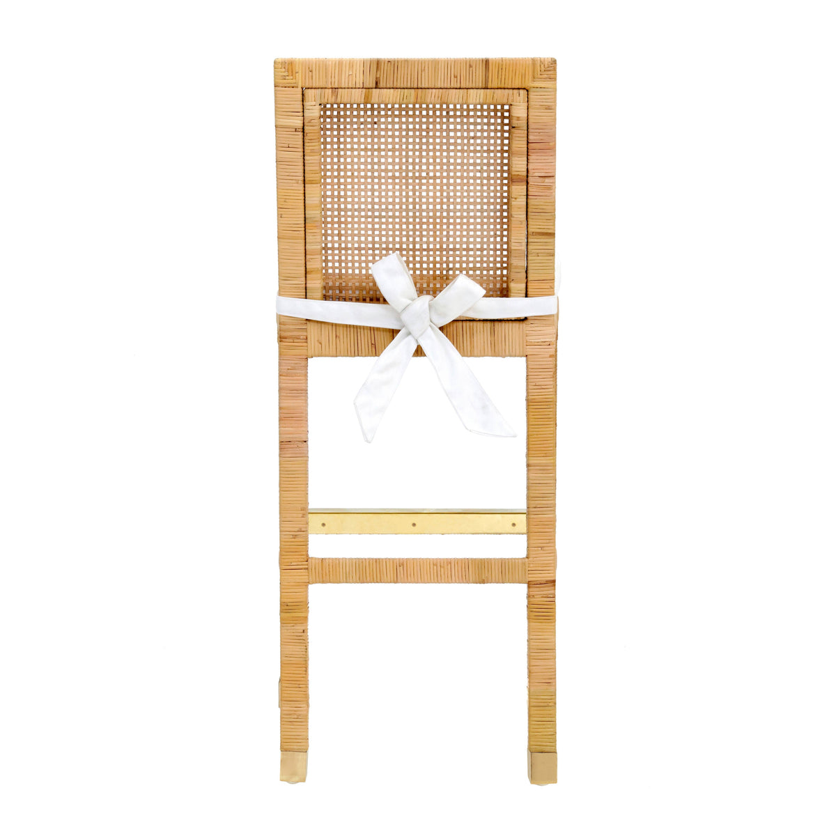 Amara Woven Rattan Performance Fabric Stool - Bar Height