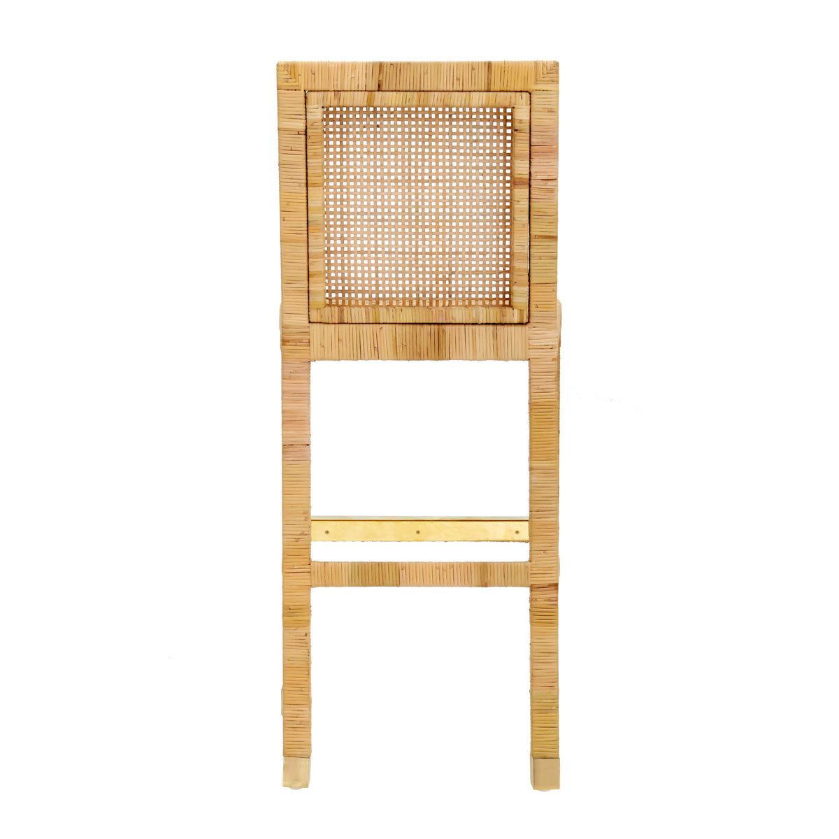 Amara Woven Rattan Performance Fabric Stool - Bar Height