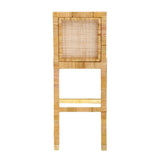 Amara Woven Rattan Performance Fabric Stool - Bar Height