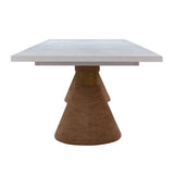 Rishi 120" Rope Rectangular Dining Table - Natural/White