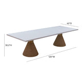 Rishi 120" Rope Rectangular Dining Table - Natural/White