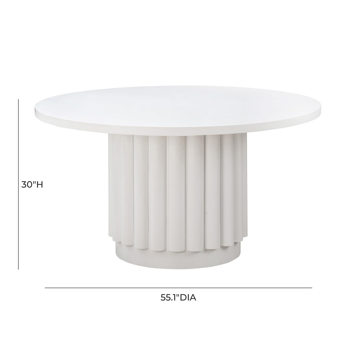 Kali 55" White Round Dining Table