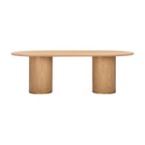 Brandy 95" Natural Ash Wood Oval Dining Table