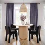 Akiba 47" Natural Ash &amp; Rattan Round Dining Table