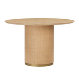 Akiba 47" Natural Ash &amp; Rattan Round Dining Table