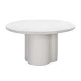 Elika 59" Faux Plaster Indoor / Outdoor Round Dining Table - White
