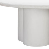 Elika 59" Faux Plaster Indoor / Outdoor Round Dining Table - White