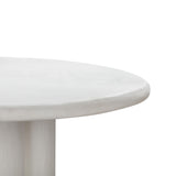 Elika 59" Faux Plaster Indoor / Outdoor Round Dining Table - White