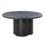 Elika 59" Faux Plaster Indoor / Outdoor Round Dining Table - Black