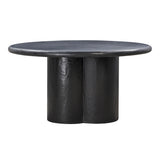 Elika 59" Faux Plaster Indoor / Outdoor Round Dining Table - Black